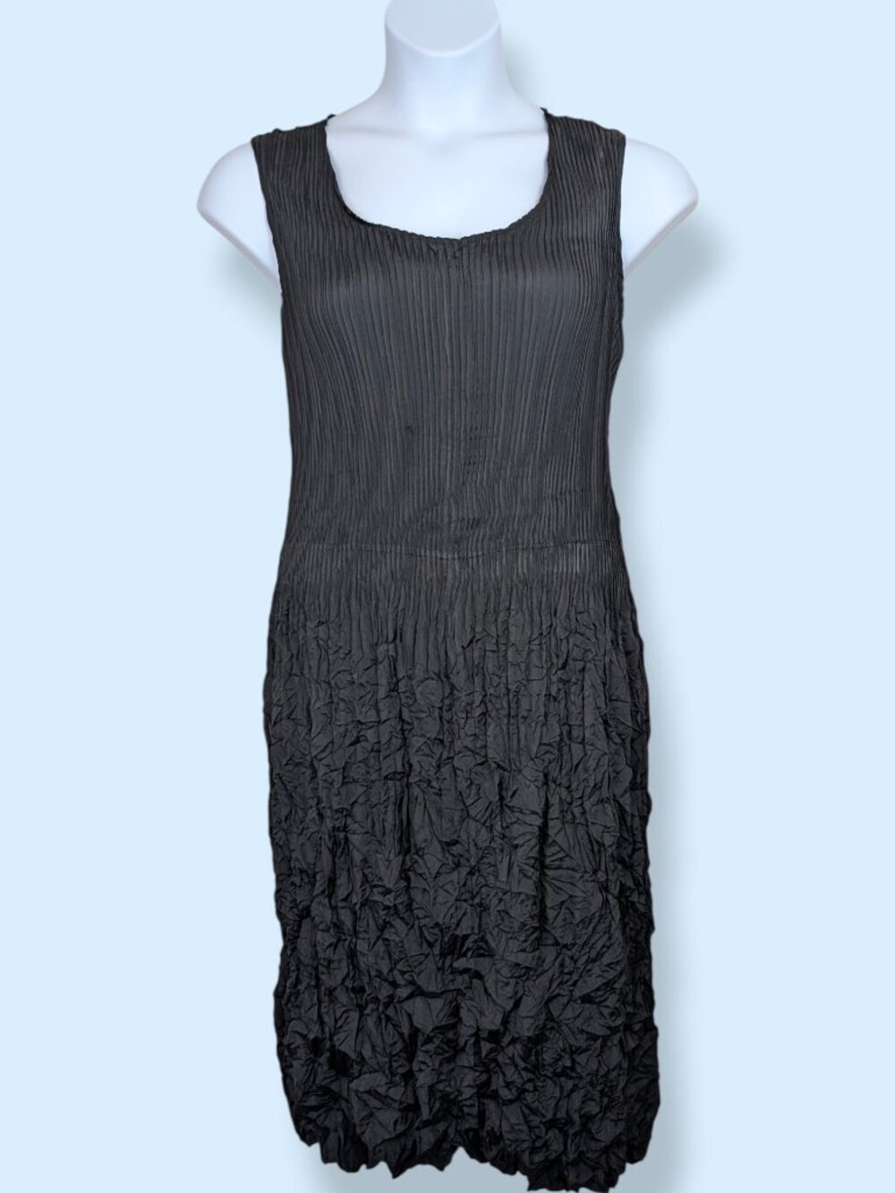 Janet Paris Black Popcorn Stretch Dress